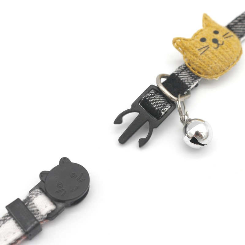 Mačja ogrlica za kućne ljubimce, zvono, mašna, zakrpa, mačja kopča