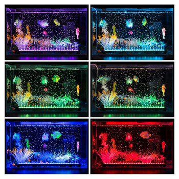 Βύσμα ΕΕ/ΗΠΑ 18-48CM 5050 RGB LED Ενυδρείο Φως με φυσαλίδες αέρα Φως μπάρας δεξαμενής ψαριών Υδρόβια υποβρύχια λάμπα Αδιάβροχος ελεγκτής ραδιοσυχνοτήτων