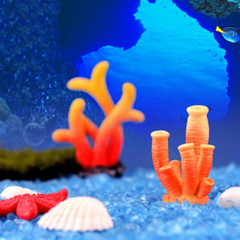 Изкуствен коралов декор за аквариум Направи си сам Сладък мини цветен аквариум смола Декорация Малки орнаменти Подаръци за деца Приятели