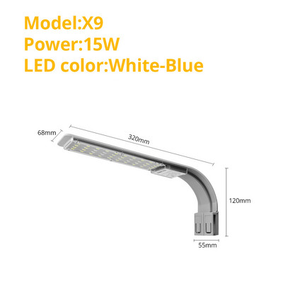 5W/10W/15W LED Fish Tank Waterscape Lights Lampa za akvarij na kopču Vodena biljka Vodena trava Vodena trava LED Svjetlo za uzgoj Vodootporno