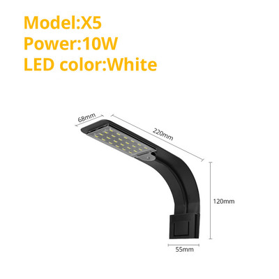 5W/10W/15W LED Fish Tank Waterscape Lights Lampa za akvarij na kopču Vodena biljka Vodena trava Vodena trava LED Svjetlo za uzgoj Vodootporno