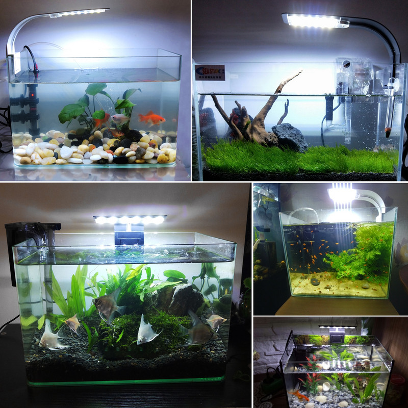 5W/10W/15W LED Fish Tank Waterscape Lights Lampa za akvarij na kopču Vodena biljka Vodena trava Vodena trava LED Svjetlo za uzgoj Vodootporno