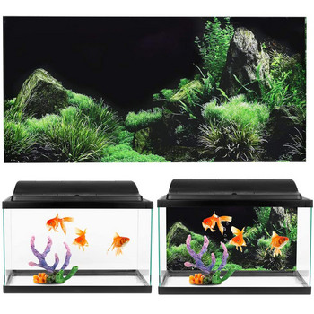 Rainforest Аквариум Фон Плакат Fish Tank Кутия за влечуги PVC 3D Подводен свят Пейзаж Картина Декор Фон Тапет