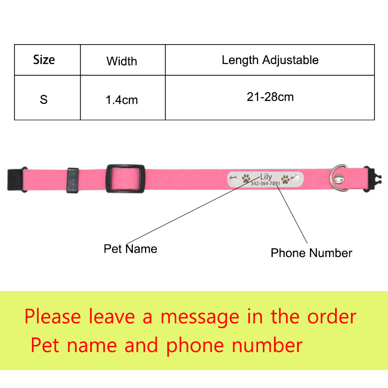Prilagođena pločica s imenom Breakaway Ogrlica za mačke Personalizirana ugravirana ID oznaka s imenom Ogrlica s ogrlicom za mačke Mekana sigurnosna ogrlica za mačke za kućne ljubimce