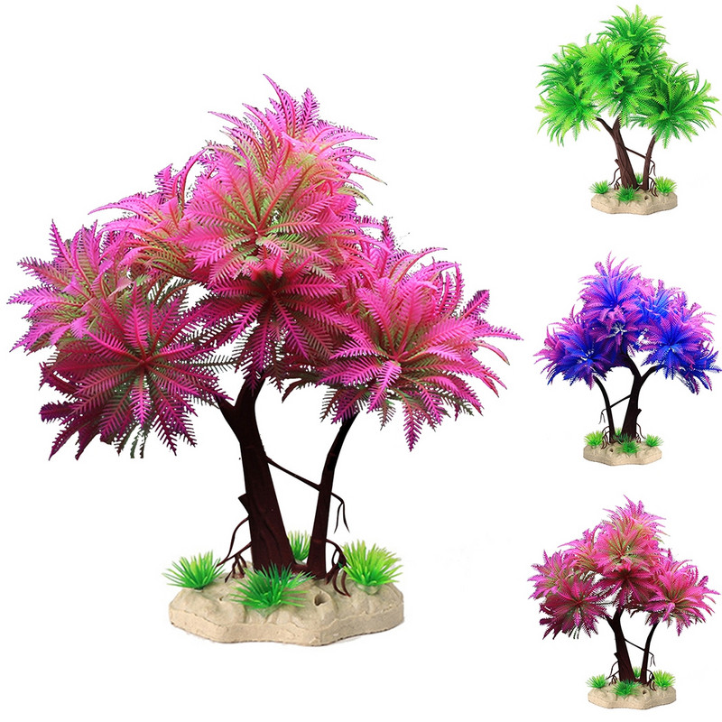 Τεχνητά φυτά ενυδρείου Διακόσμηση Μεγάλο ρεαλιστικό πλαστικό υποβρύχιο υδρόβιο νερό φυτά ζιζάνια Διακόσμηση θέασης δεξαμενής ψαριών