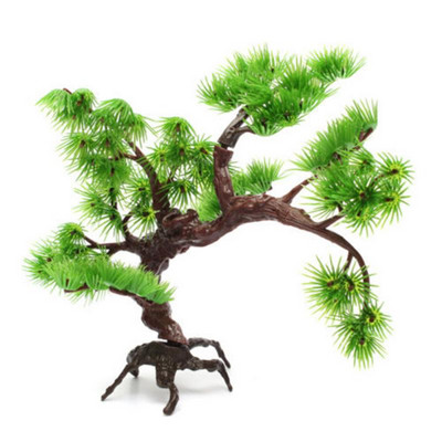 Bor Aquarium Bonsai Ornament Umjetni plastični bonsai Pine Tree Fish Tank Umjetni bor Biljni ukras Dodaci za akvarij