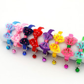 Декорация на лък Нашийник за домашни любимци Регулируем дизайн на точки Сладък звънец Нашийник с панделка Куче Лъка Нашийник за коте Стоки за домашни любимци Аксесоари за дрехи