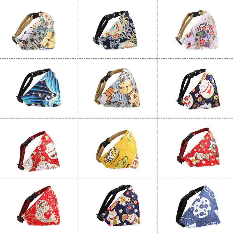 1 tk Kassi süljerätik Jaapani ja tuulekolmnurga rätik Kassi kaelarihm Väikese koera kassi ehted Kassi ja koera sall Koera kaelarihm Kassid Lemmikloom