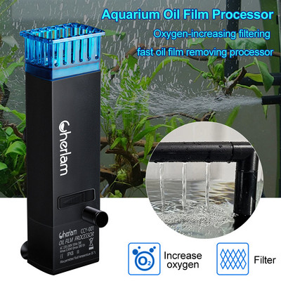 3W филтър за скимер на повърхността на аквариума Mini Mute Auto Oil Film Processor Remove Tool for Fish Tank Water Filtration 220-240V