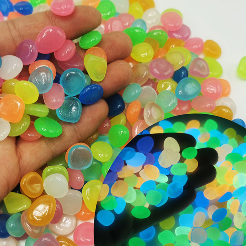 300 buc/set ornament luminos pentru amenajare a grădinii pentru acvariu pentru acvariu, piatră artificială noctilucentă, pietriș care emite lumină