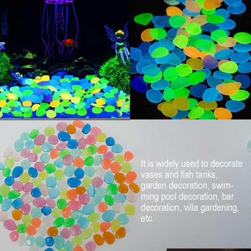 300 buc/set ornament luminos pentru amenajare a grădinii pentru acvariu pentru acvariu, piatră artificială noctilucentă, pietriș care emite lumină