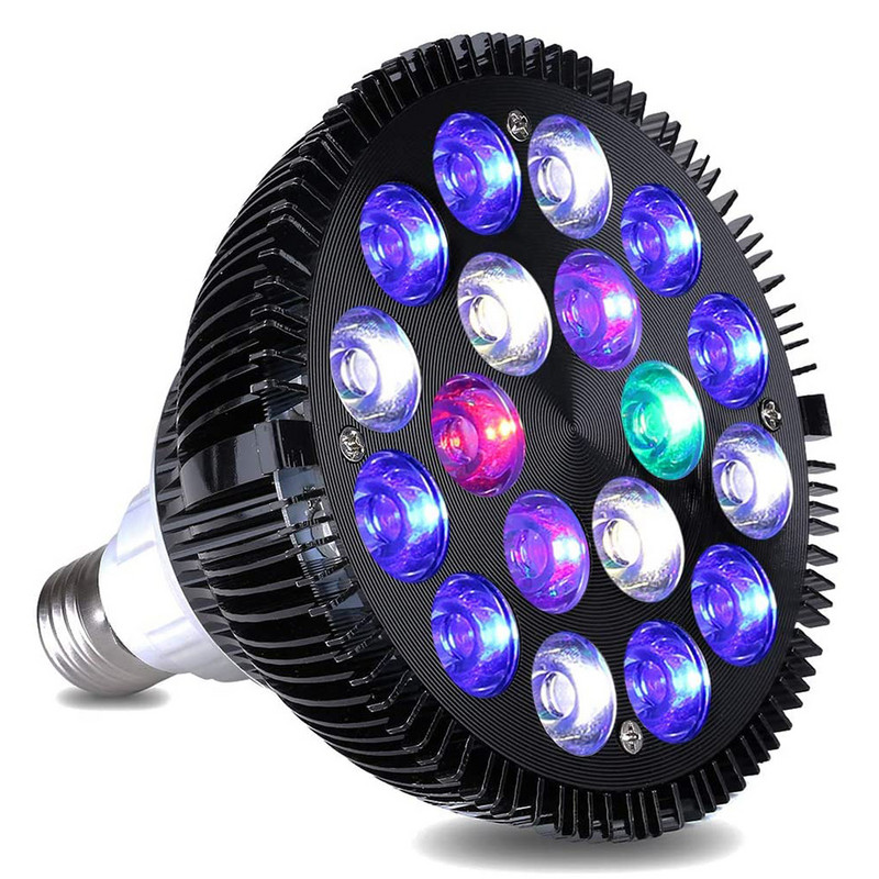 Bec LED E27 pentru acvariu 12W-54W Lampă pentru rezervor de pește cu spectru complet PAR38 SPOT Rezervor de apă sărată Plantele de recif de corali cresc lumini LED D30