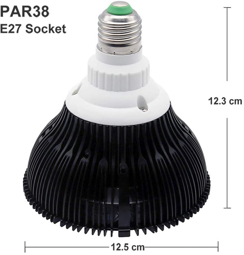 Bec LED E27 pentru acvariu 12W-54W Lampă pentru rezervor de pește cu spectru complet PAR38 SPOT Rezervor de apă sărată Plantele de recif de corali cresc lumini LED D30