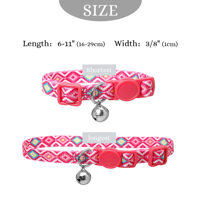 Προσαρμοσμένο κολάρο γάτας ασφαλείας Εξατομικευμένα κολάρα για κουτάβια χαριτωμένα γατάκια με ετικέτα ονόματος κουδουνιού νάιλον τύπωμα αξεσουάρ κολιέ για κατοικίδια γάτες