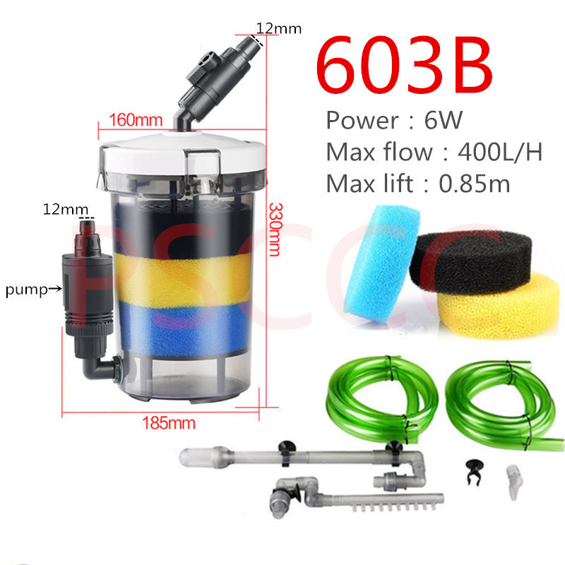 HW603 HW602 akvaariumifilter Väline paak Värske vee tarvikud Tööriistad Akvaariumifiltri tarvikud Uus HW-602B HW-603B