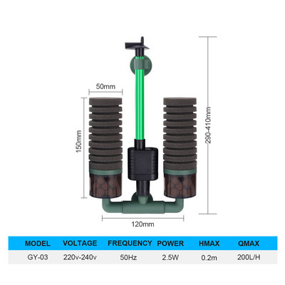 Filtru pentru rezervor de pește Bumbac Pneumatic Water Goblin Material de filtru pentru acvariu Accesorii cu pompă de aer Utilizare ușoară Curățare