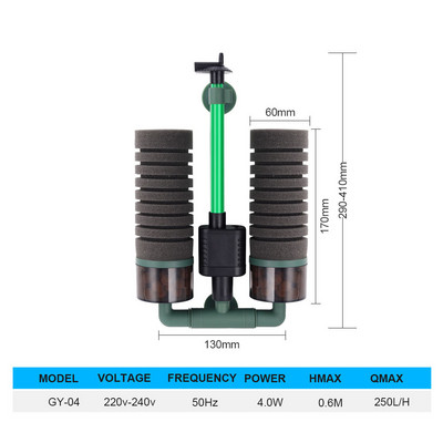 Filtru pentru rezervor de pește Bumbac Pneumatic Water Goblin Material de filtru pentru acvariu Accesorii cu pompă de aer Utilizare ușoară Curățare