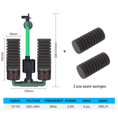 Filtru pentru rezervor de pește Bumbac Pneumatic Water Goblin Material de filtru pentru acvariu Accesorii cu pompă de aer Utilizare ușoară Curățare