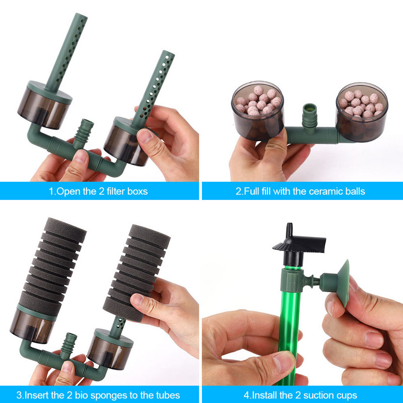 Filtru pentru rezervor de pește Bumbac Pneumatic Water Goblin Material de filtru pentru acvariu Accesorii cu pompă de aer Utilizare ușoară Curățare