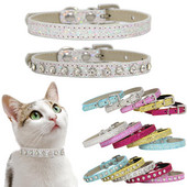 SUPREPET Shining Diamond Rhinestone Cat Collar Puppy Baby Dog Cat Collar Kožni remen za pribor za mačiće