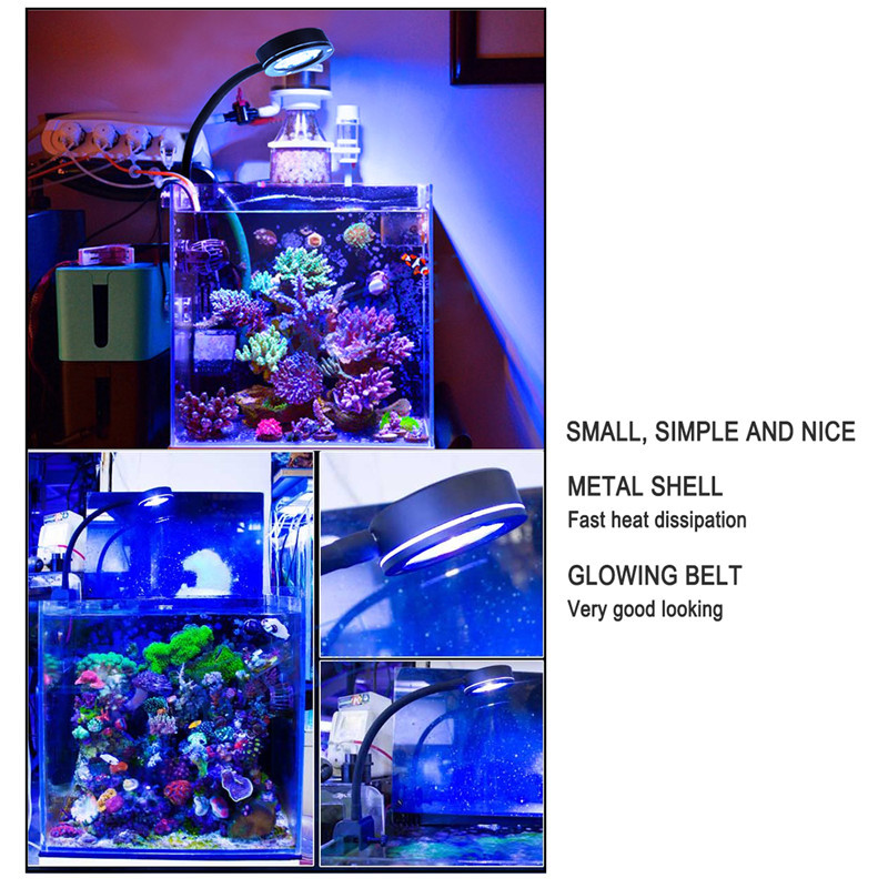Akvarij Q2-B LED svjetlo 18W Osvjetljenje morske vode 3W Chips Slana voda Clip-on Lampa Morski koraljni greben Fish Nano Tank Izlazak sunca Zalazak sunca