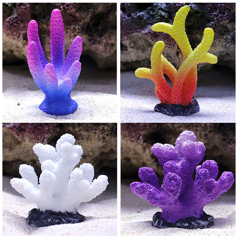 Acvariu din rășină colorată, decorație artificială pentru recif de corali, rezervor de pește, piatră de corali, ornament pentru peisaj, accesorii pentru acvariu