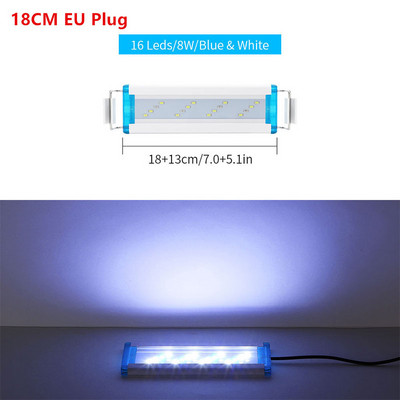 Üliõhukesed LED-id Akvaariumivalgustid Sinine valge kalamahutivalgusti pikendatav veekindel klambriga taimekasvatuslamp USA/EL pistik 90-260V