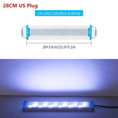 Üliõhukesed LED-id Akvaariumivalgustid Sinine valge kalamahutivalgusti pikendatav veekindel klambriga taimekasvatuslamp USA/EL pistik 90-260V