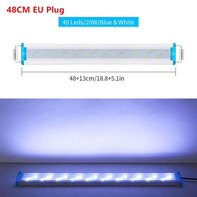 Üliõhukesed LED-id Akvaariumivalgustid Sinine valge kalamahutivalgusti pikendatav veekindel klambriga taimekasvatuslamp USA/EL pistik 90-260V