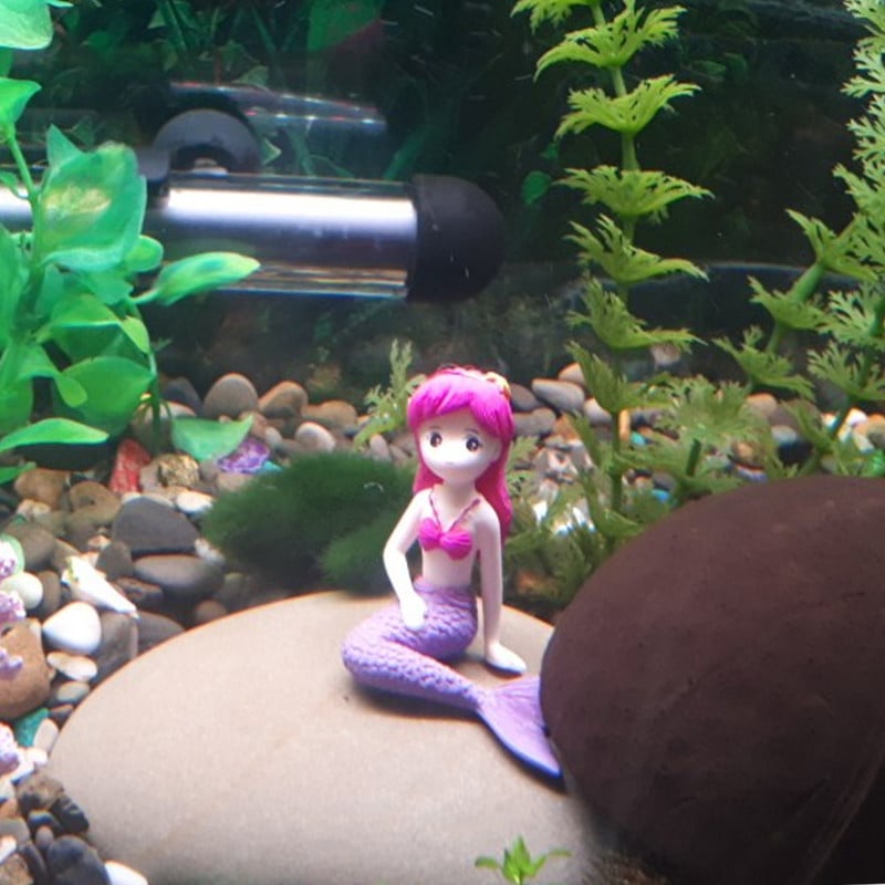 1 buc. Acvariu pentru acvariu, ornament de sirenă drăguță, pentru acvariu, pentru birou, accesorii, pentru decorare pentru acvariu