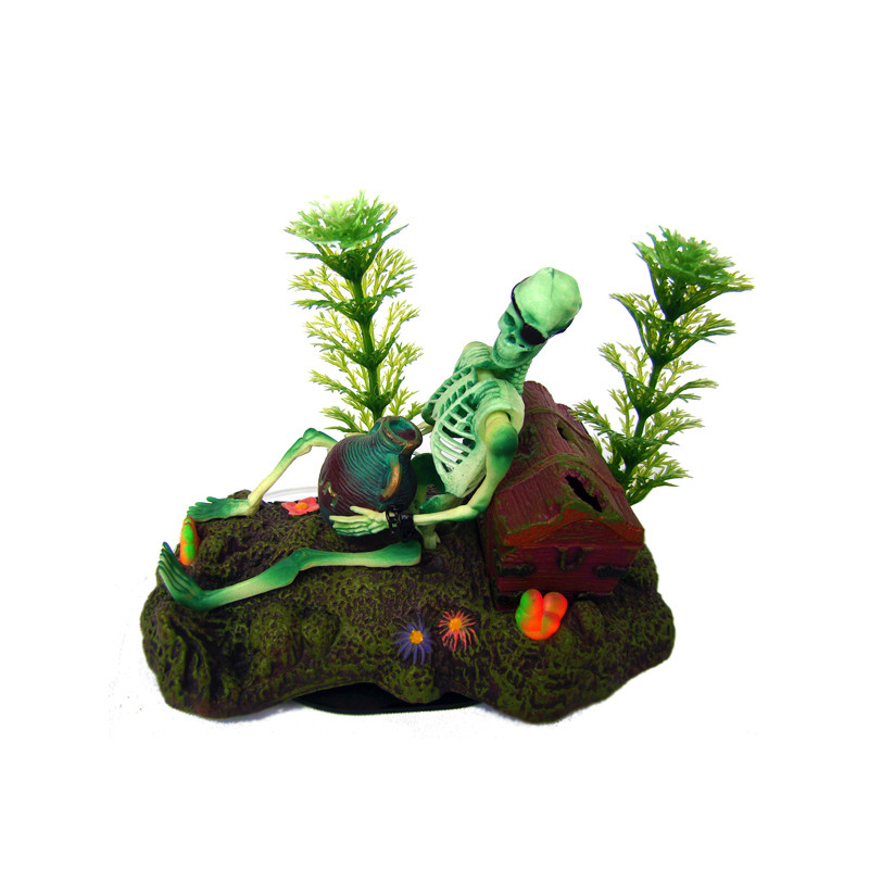 Vruća dekoracija za akvarij Kostur na WC školjki Ukrasni ukras za akvarij WJ07