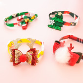 2022 Crăciun limitată pisică câine guler papion reglabil drăguț de pluș brad de Crăciun/elan pandantiv pet petrecere pisoi colier