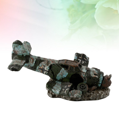 Mini letjelica od smole Fish Tank Avion Umjetni avion Olupina Dekoracija Akvarijum Pejzažni ukras