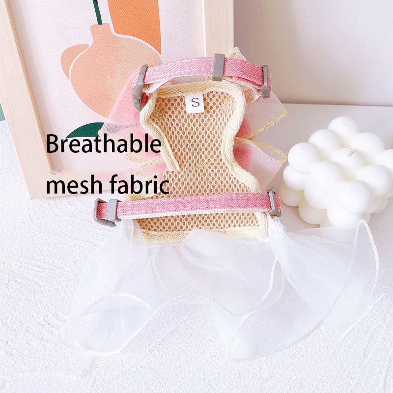 Fire Fairy Bowknot Lesa pentru pisici Haina Reglabil Kitty Dog Ham Curea piept Rochie Nylon Lesa pentru animale de companie Centura de siguranta Accesorii pentru pisici