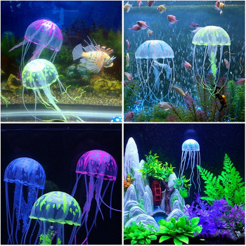 Изкуствено плуване, светещ ефект, медуза, декорация на аквариум, аквариум, подводно живо растение, светещ орнамент, воден пейзаж