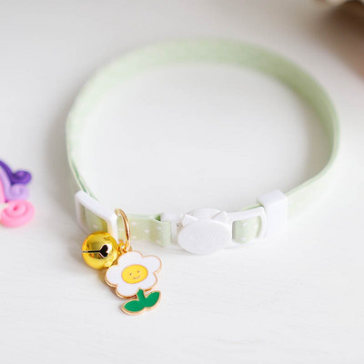 Guler exclusiv pentru cățeluș de pisică drăguță, ajustabil pentru animale de companie, cu clopoțel, guler pentru pisicuțe, colier cu flori de iepure violet, bijuterii, accesorii pentru pisici, noi