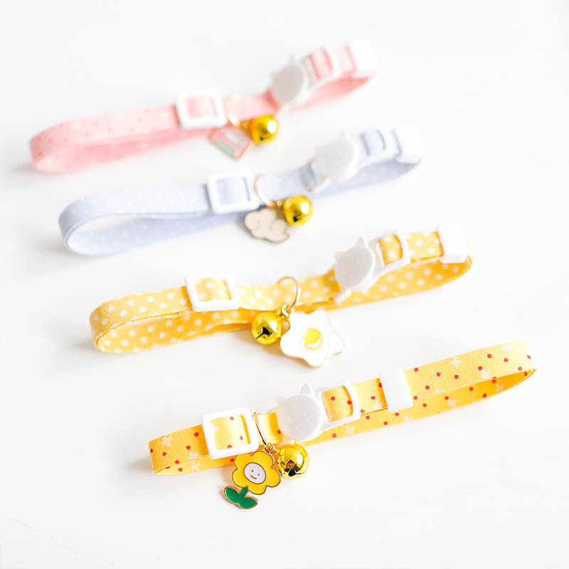 Guler exclusiv pentru cățeluș de pisică drăguță, ajustabil pentru animale de companie, cu clopoțel, guler pentru pisicuțe, colier cu flori de iepure violet, bijuterii, accesorii pentru pisici, noi