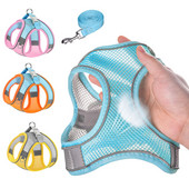 Σετ λουριών με λουρί για κουτάβια γάτας Μαλακό αναπνεύσιμο διχτυωτό γιλέκο γάτας με λουρί για σκύλους γάτας για γατάκι Chihuahua