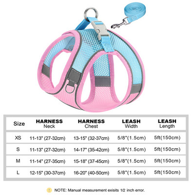 Σετ λουριών με λουρί για κουτάβια γάτας Μαλακό αναπνεύσιμο διχτυωτό γιλέκο γάτας με λουρί για σκύλους γάτας για γατάκι Chihuahua