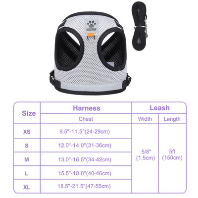 Σετ λουριών με λουρί για κουτάβια γάτας Μαλακό αναπνεύσιμο διχτυωτό γιλέκο γάτας με λουρί για σκύλους γάτας για γατάκι Chihuahua