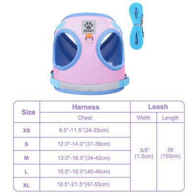 Σετ λουριών με λουρί για κουτάβια γάτας Μαλακό αναπνεύσιμο διχτυωτό γιλέκο γάτας με λουρί για σκύλους γάτας για γατάκι Chihuahua