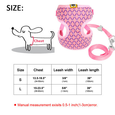 Σετ λουριών με λουρί για κουτάβια γάτας Μαλακό αναπνεύσιμο διχτυωτό γιλέκο γάτας με λουρί για σκύλους γάτας για γατάκι Chihuahua