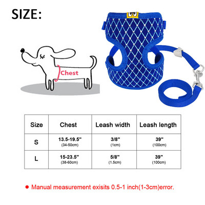 Σετ λουριών με λουρί για κουτάβια γάτας Μαλακό αναπνεύσιμο διχτυωτό γιλέκο γάτας με λουρί για σκύλους γάτας για γατάκι Chihuahua