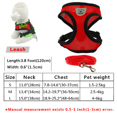 Σετ λουριών με λουρί για κουτάβια γάτας Μαλακό αναπνεύσιμο διχτυωτό γιλέκο γάτας με λουρί για σκύλους γάτας για γατάκι Chihuahua