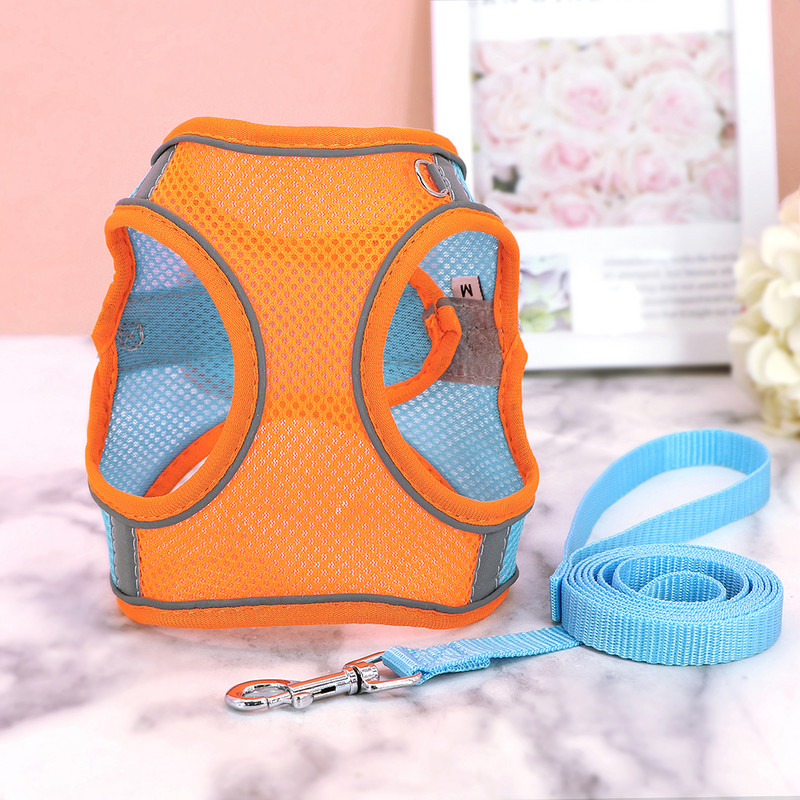 Σετ λουριών με λουρί για κουτάβια γάτας Μαλακό αναπνεύσιμο διχτυωτό γιλέκο γάτας με λουρί για σκύλους γάτας για γατάκι Chihuahua