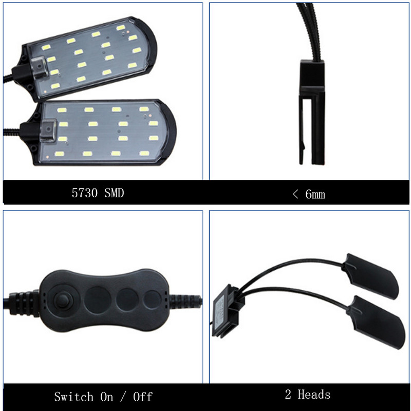 Lumină pentru acvariu pentru acvariu plantat pentru acvariu 10W/5W Lumină LED pentru acvariu Iluminare cu LED-uri Lampă anti-ceață cu clipsă Luces