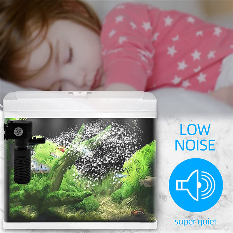 Filtru intern pentru acvariu 3 în 1, cu creșterea oxigenului, pompă de apă, mini filtru submersibil pentru rezervor de pește, potrivit 60L-180L 200L/H