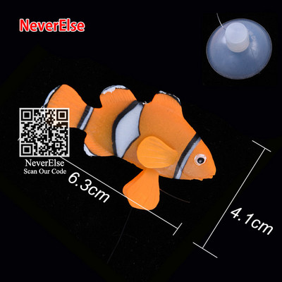 Akvaariumi tehislikud ujuvad kalad, fluorestseeruvad väikesed klounkalad/rumble-kala/kuldkala + iminapaga akvaariumi kaunistused