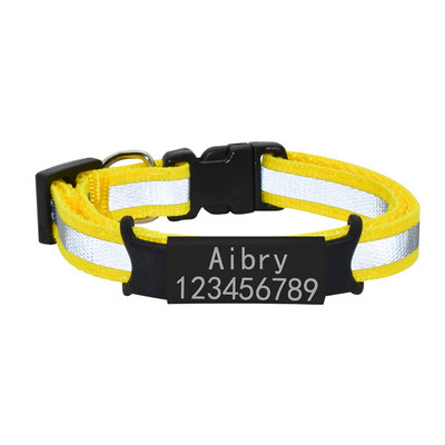 Kohandatud ID nimesilt Kassi kaelarihm kellakee ohutu helkur nailonist kassipoegade kaelarihm, isikupärastatud graveeritud nimesilt lemmiklooma kaelarihm
