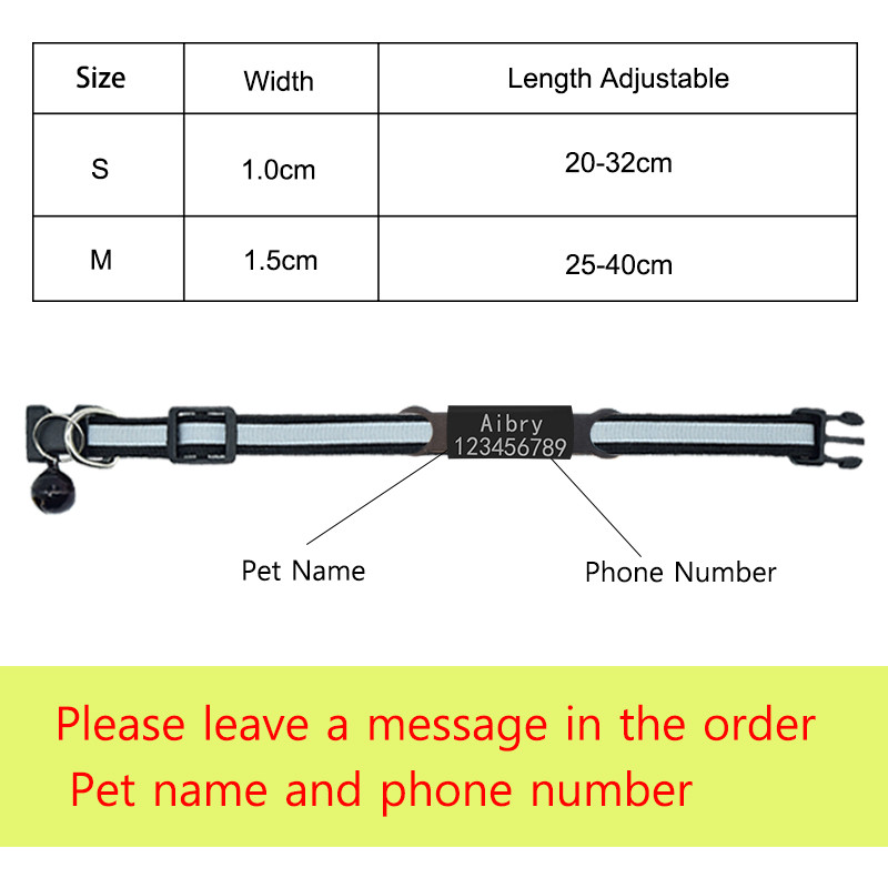 Kohandatud ID nimesilt Kassi kaelarihm kellakee ohutu helkur nailonist kassipoegade kaelarihm, isikupärastatud graveeritud nimesilt lemmiklooma kaelarihm